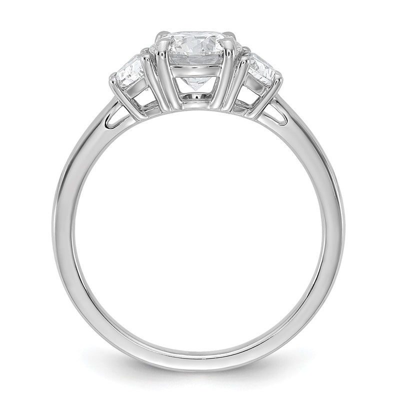 14K White Gold 1 3/8 carat Certified Lab Grown Diamond VS/SI+ G+ Round Complete Three Stone Engagement Ring