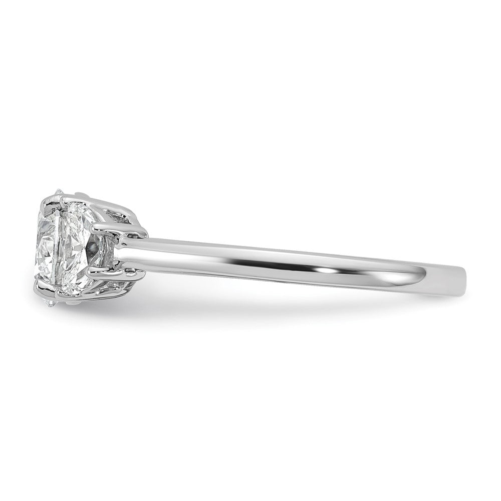 14K White Gold 1 3/8 carat Certified Lab Grown Diamond VS+F+ Round Complete Three Stone Engagement Ring
