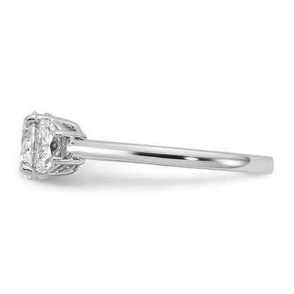 14K White Gold 1 3/8 carat Certified Lab Grown Diamond VS+F+ Round Complete Three Stone Engagement Ring