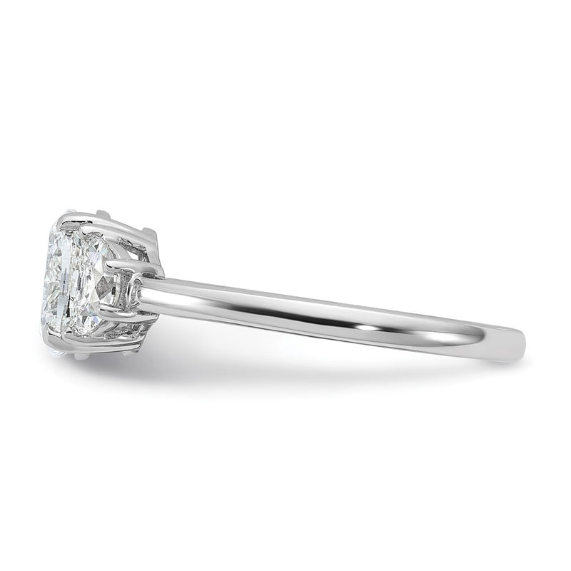 14K White Gold 1 3/8 carat Certified Lab Grown Diamond VS/SI+ G+ Complete Oval and Half Moon Three Stone Engagement Ring