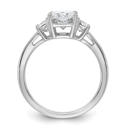 14K White Gold 1/2 carat Lab Grown Diamond VS/SI+ G+ Half Moon 2 carat Radiant Center Semi Mount Engagement Ring