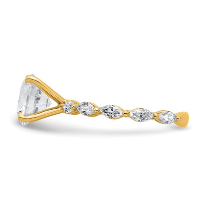 True Origin 14K Yellow Gold 5/8 carat Lab Ground Diamond VS+ F+ Semi-Mount Round Engagement Ring