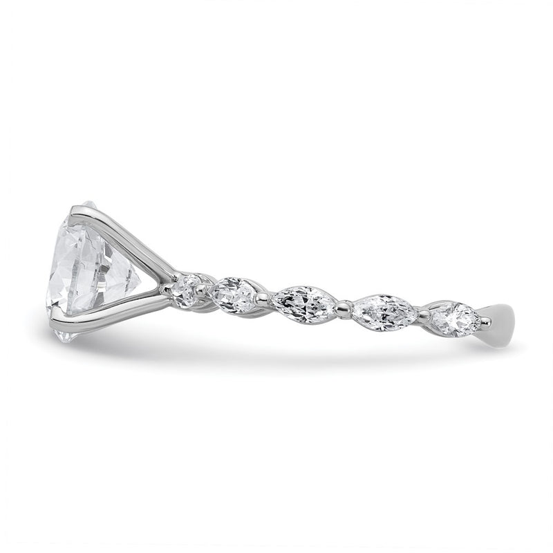 True Origin 14K White Gold 5/8 carat Lab Grown Diamond VS+ F+ Semi-Mount Round Engagement Ring