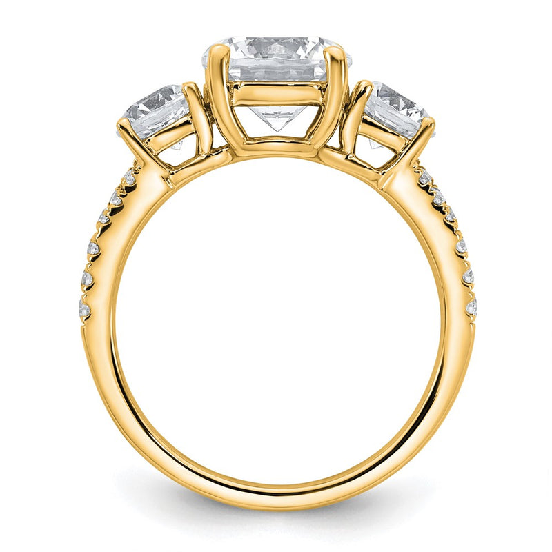 True Origin 14K Yellow Gold 2 carat Lab Grown Diamond VS+ F+ Complete Oval Three Stone Ring