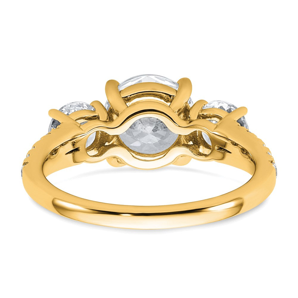 True Origin 14K Yellow Gold 2 carat Lab Grown Diamond VS+ F+ Complete Oval Three Stone Ring