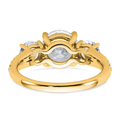 True Origin 14K Yellow Gold 2 carat Lab Grown Diamond VS+ F+ Complete Oval Three Stone Ring