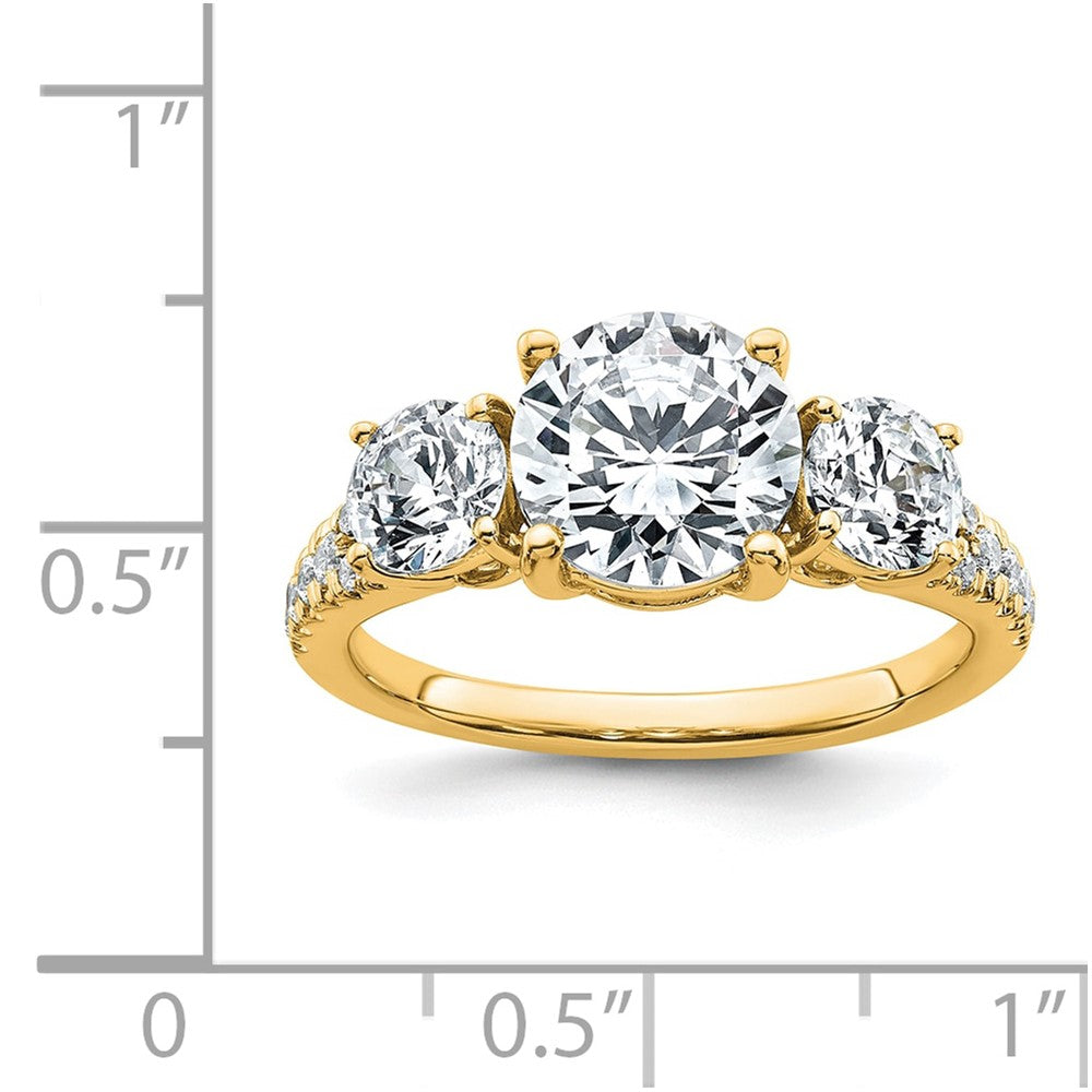 True Origin 14K Yellow Gold 2 carat Lab Grown Diamond VS+ F+ Complete Oval Three Stone Ring