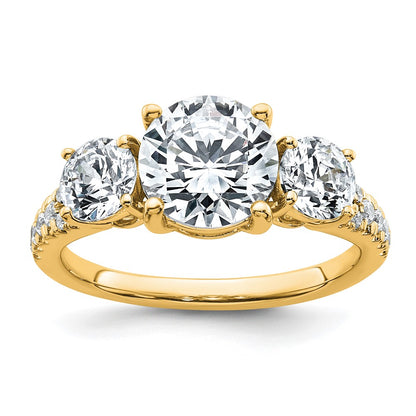 True Origin 14K Yellow Gold 2 carat Lab Grown Diamond VS+ F+ Complete Oval Three Stone Ring