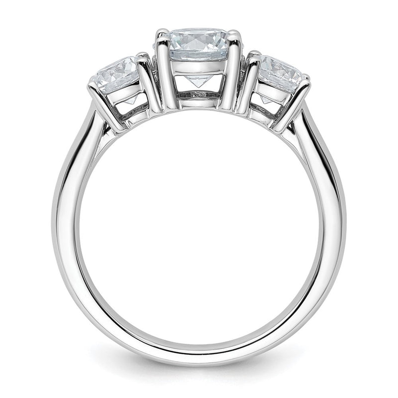 True Origin 14K White Gold 2 carat Lab Grown Diamond VS+ F+ Complete Round Three Stone Ring