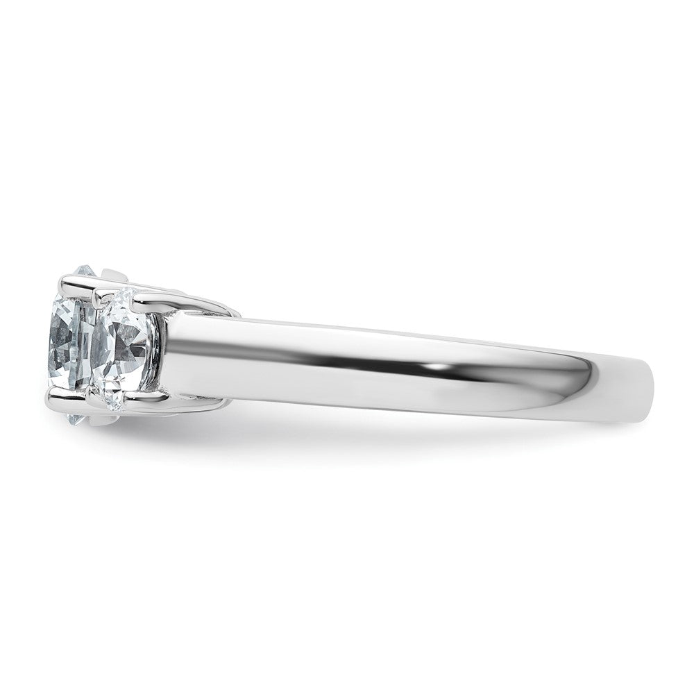 True Origin 14K White Gold 2 carat Lab Grown Diamond VS+ F+ Complete Round Three Stone Ring