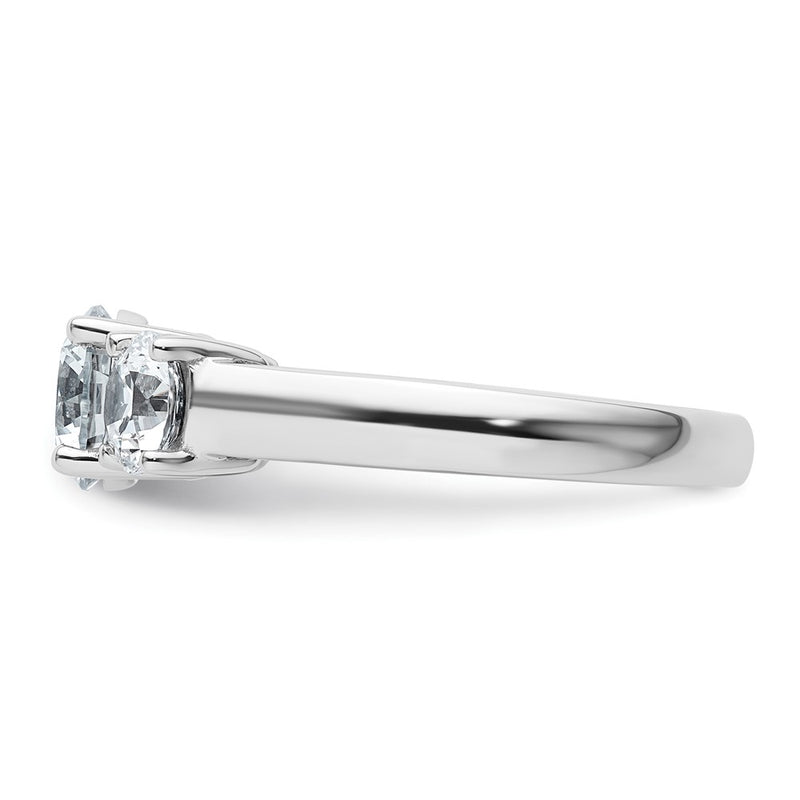 True Origin 14K White Gold 2 carat Lab Grown Diamond VS+ F+ Complete Round Three Stone Ring