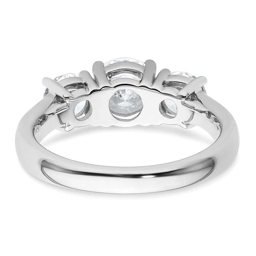 True Origin 14K White Gold 2 carat Lab Grown Diamond VS+ F+ Complete Round Three Stone Ring
