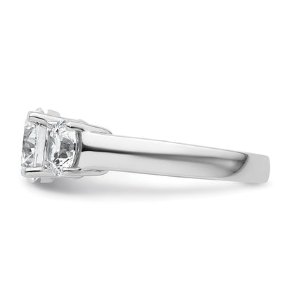 True Origin 14K White Gold 3 carat Lab Grown Diamond VS+ F+ Complete Round Three Stone Ring