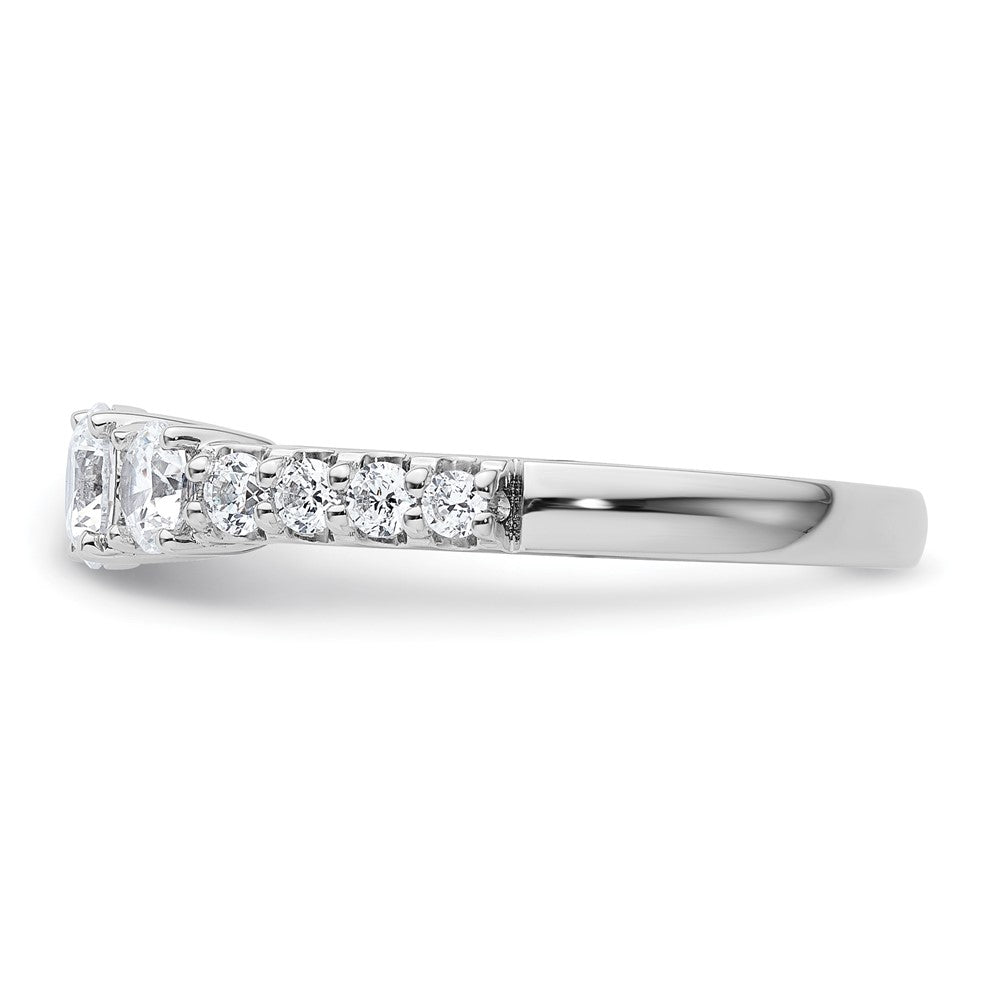 True Origin 14K White Gold 1 carat Lab Grown Diamond VS+ F+ Complete Round Three Stone Ring