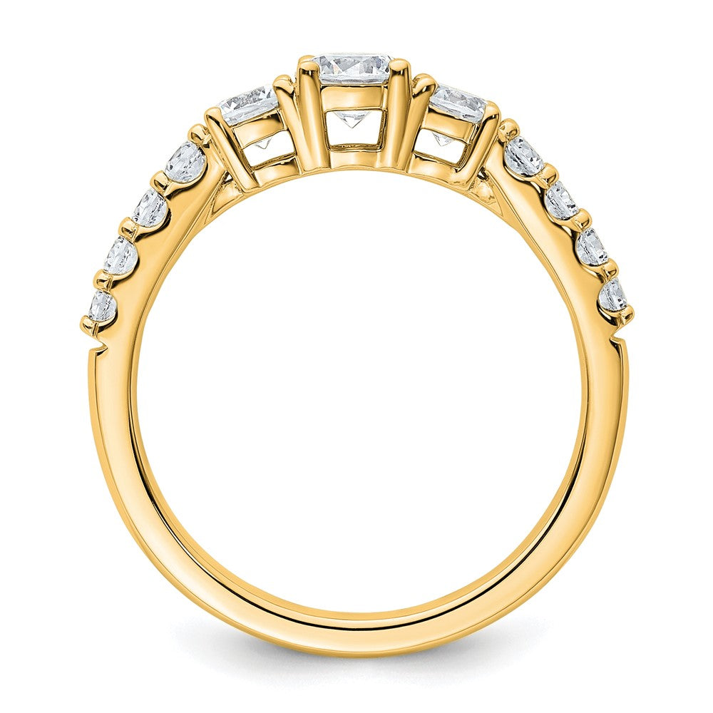 14K Yellow Gold True Origin 1 Carat Lab Grown Diamond Vs D E F Complete Three Stone Ring