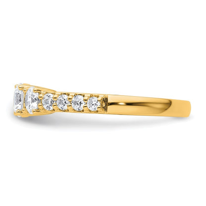 14K Yellow Gold True Origin 1 Carat Lab Grown Diamond Vs D E F Complete Three Stone Ring