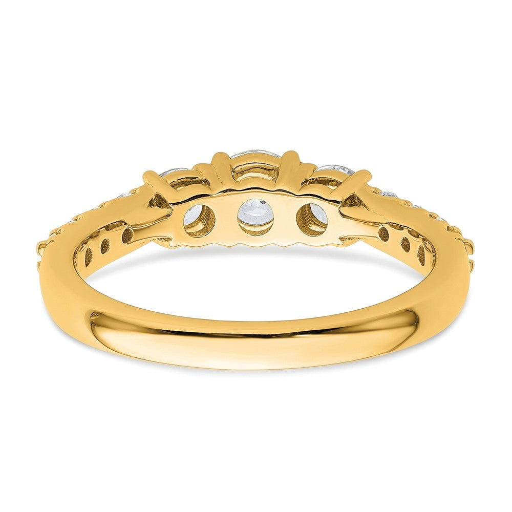 14K Yellow Gold True Origin 1 Carat Lab Grown Diamond Vs D E F Complete Three Stone Ring