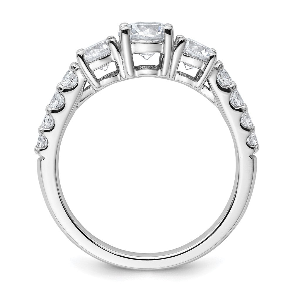 True Origin 14K White Gold 1 1/2 carat Lab Grown Diamond VS+ F+ Complete Round Three Stone Ring