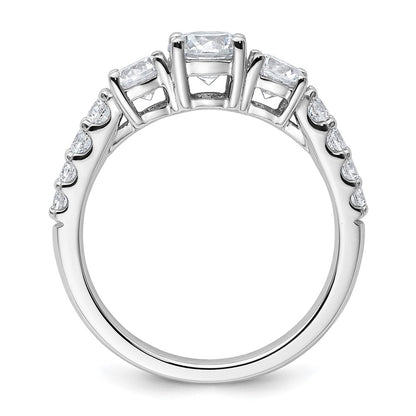 True Origin 14K White Gold 1 1/2 carat Lab Grown Diamond VS+ F+ Complete Round Three Stone Ring