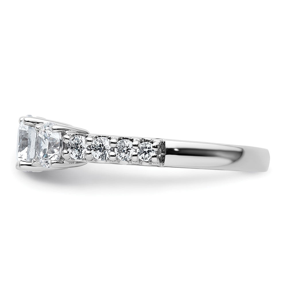 True Origin 14K White Gold 1 1/2 carat Lab Grown Diamond VS+ F+ Complete Round Three Stone Ring