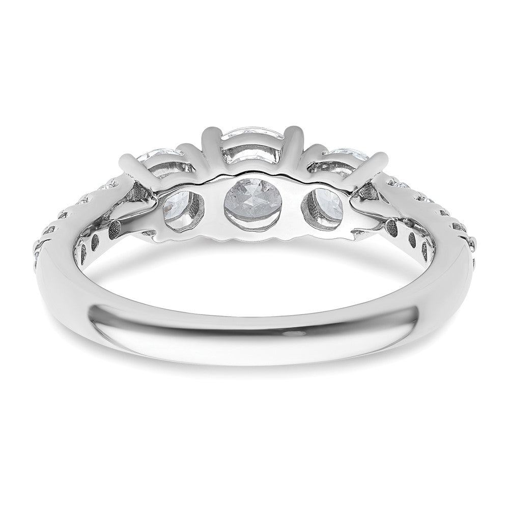 True Origin 14K White Gold 1 1/2 carat Lab Grown Diamond VS+ F+ Complete Round Three Stone Ring