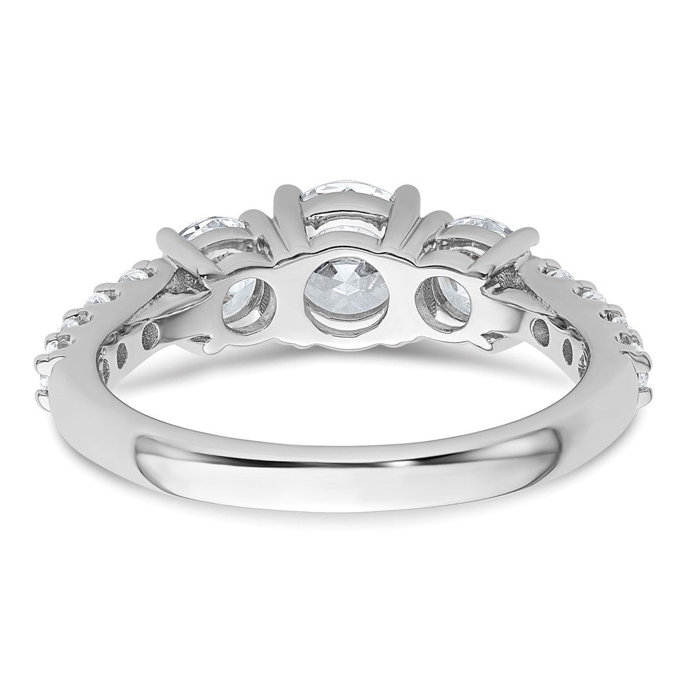 True Origin 14K White Gold 2 carat Lab Grown Diamond VS+ F+ Complete Round Three Stone Ring
