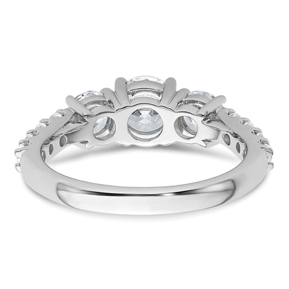 True Origin 14K White Gold 2 carat Lab Grown Diamond VS+ F+ Complete Round Three Stone Ring