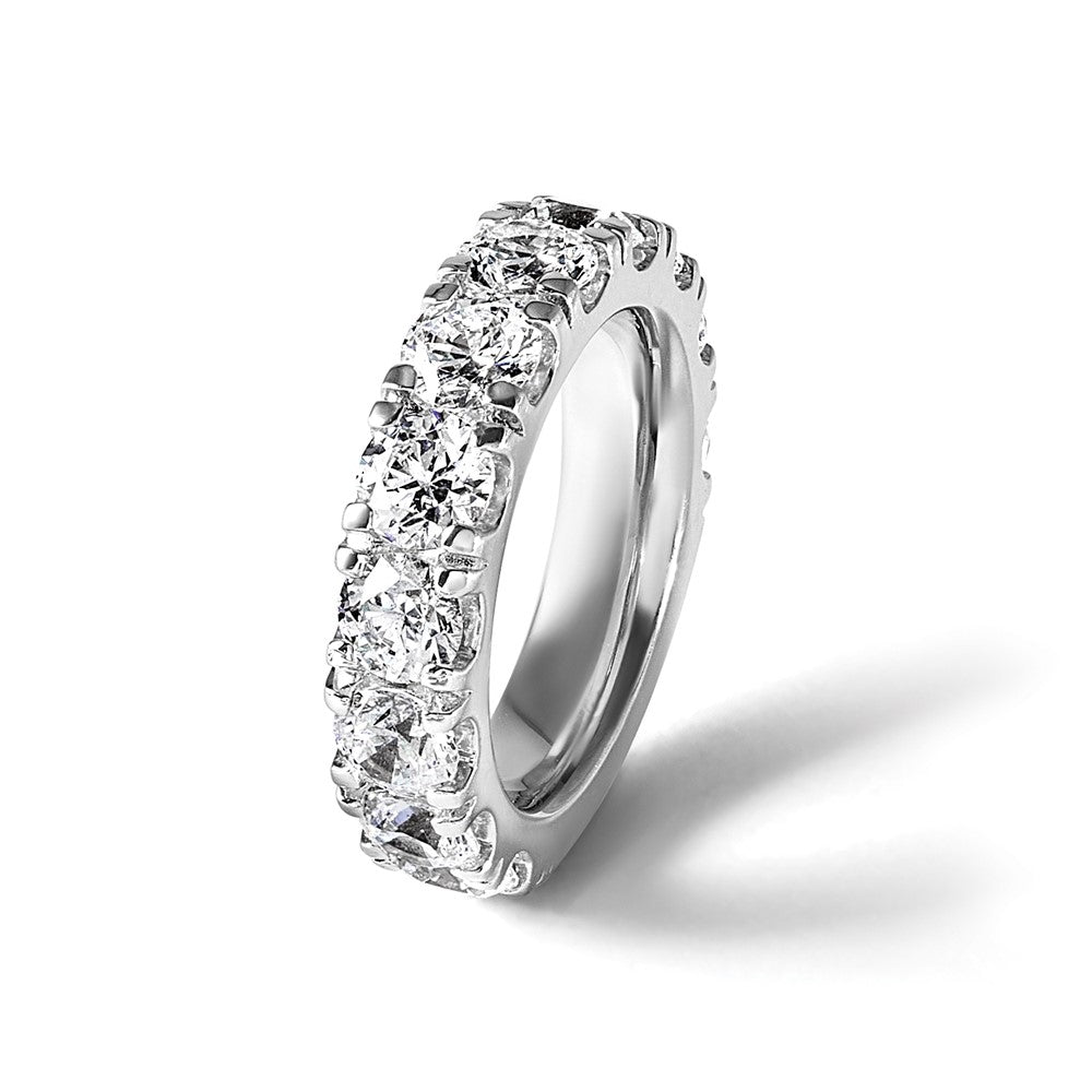 True Origin 14K White Gold 5 carat Lab Grown Diamond VS+ F+ Complete Round Eleven Stone Ring