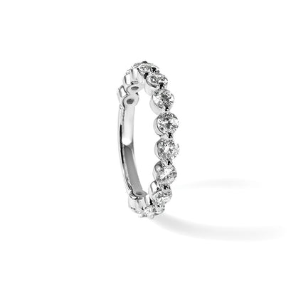 True Origin 14K White Gold 1 1/2 carat Lab Grown Diamond VS+ F+ Complete Round Thirteen Stone Ring