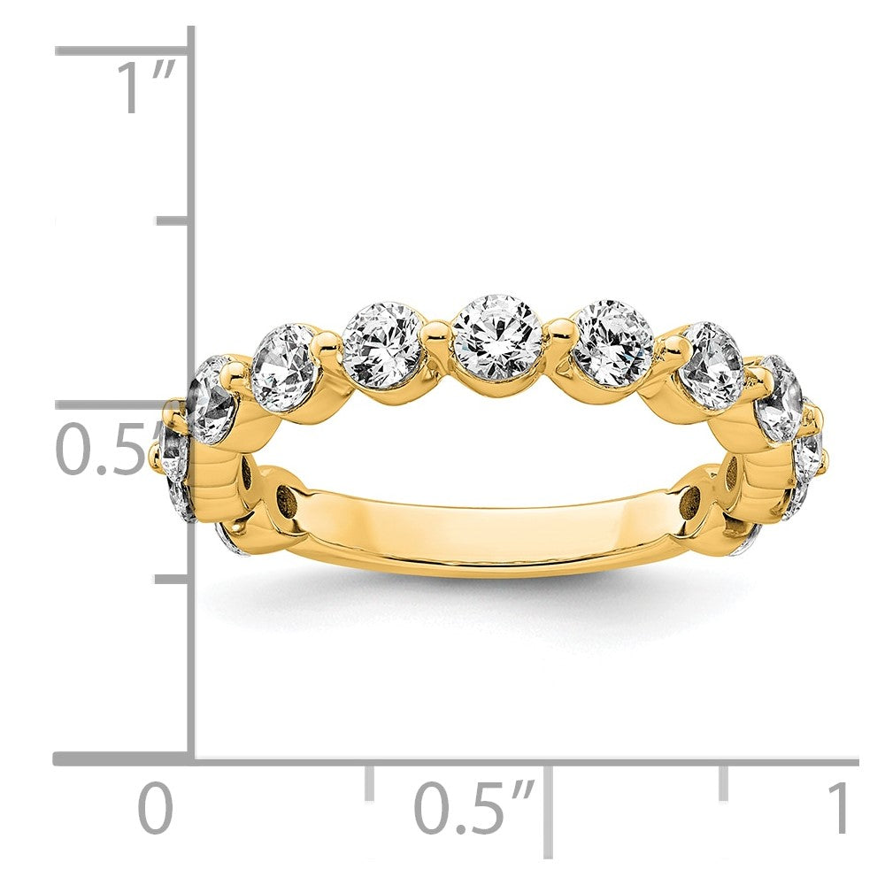 14K Yellow Gold True Origin 1 1/2 Carat Lab Grown Diamond Vs D E F Complete Thirteen Stone Ring