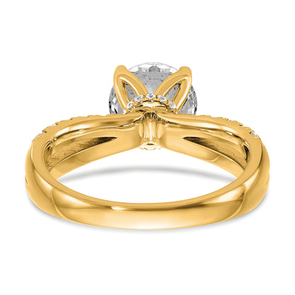 14K Yellow Gold True Origin 2 5/8 Carat Round Lab Grown Diamond Vs D E F Complete Engagement Ring