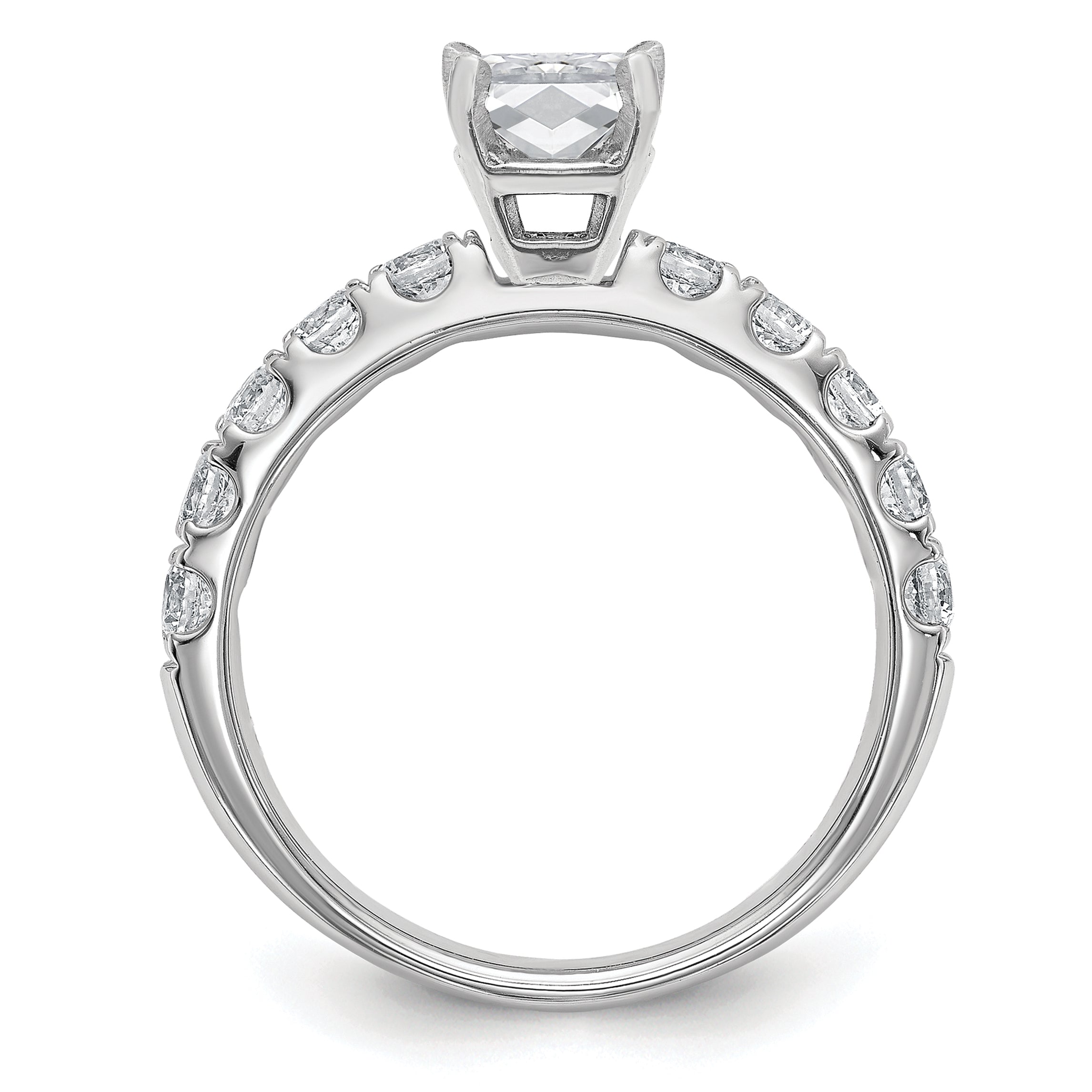 14K White Gold 1 3/4 Carat Certified Lab Grown Diamond Vs+ F+ Radiant Complete Engagement Ring