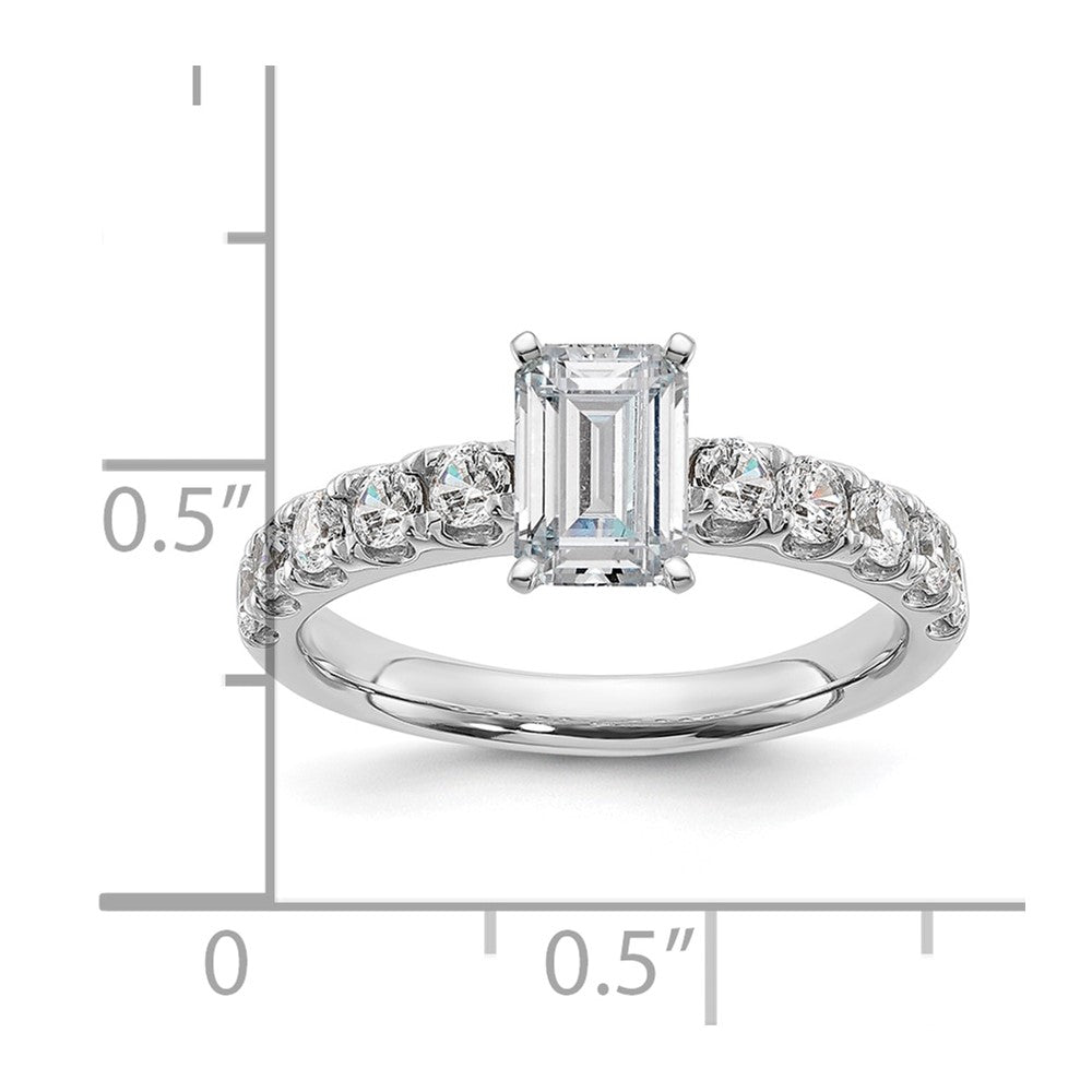 14K White Gold 1 3/4 Carat Certified Lab Grown Diamond Vs+ F+ Radiant Complete Engagement Ring