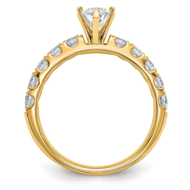 14K Yellow Gold 1 3/4 Carat Certified Lab Grown Diamond Vs+ F+ Marquise Complete Engagement Ring