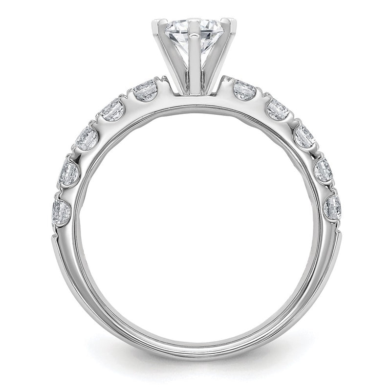 14K White Gold Certified Lab Grown Diamond Vs Def 1Ct Oval Center Ring