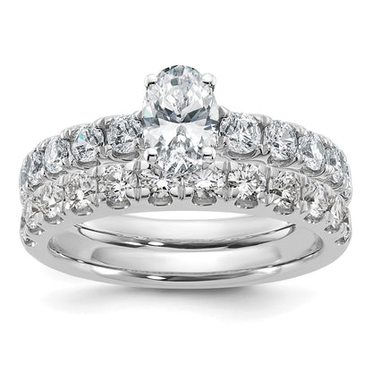 14K White Gold Certified Lab Grown Diamond Vs Def 1Ct Oval Center Ring
