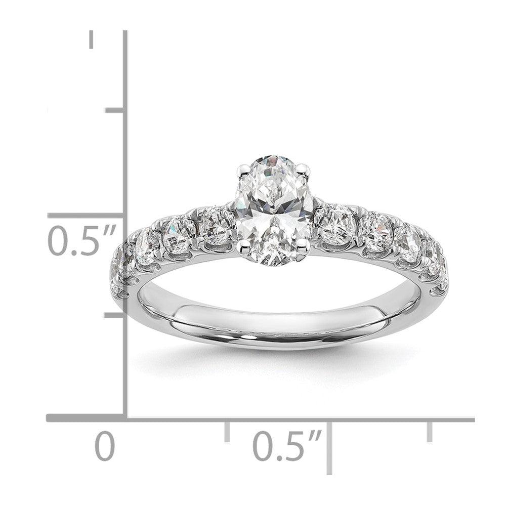 14K White Gold Certified Lab Grown Diamond Vs Def 1Ct Oval Center Ring