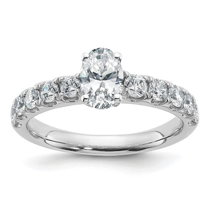 14K White Gold Certified Lab Grown Diamond Vs Def 1Ct Oval Center Ring