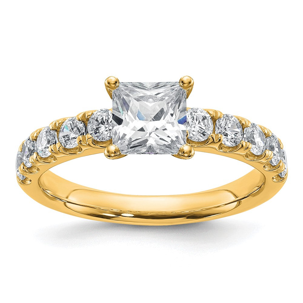 14K Yellow Gold Certified Lab Grown Diamond Vs Def 1Ct Princess Center Ring