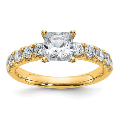 14K Yellow Gold Certified Lab Grown Diamond Vs Def 1Ct Princess Center Ring