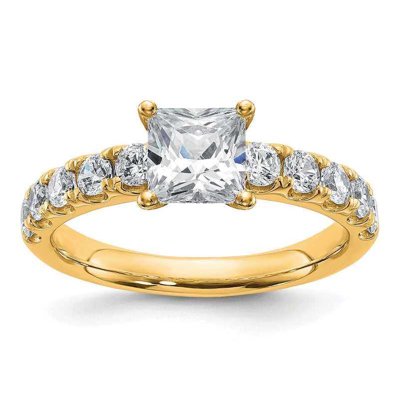 14K Yellow Gold Certified Lab Grown Diamond Vs Def 1Ct Princess Center Ring