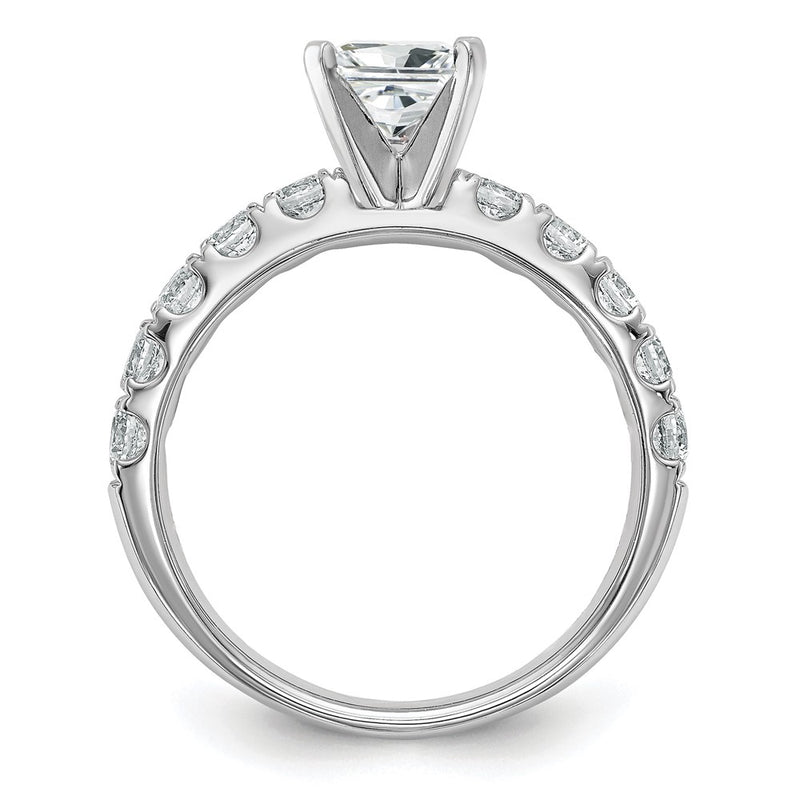 14K White Gold Certified Lab Grown Diamond Vs Def 1Ct Round Center Ring