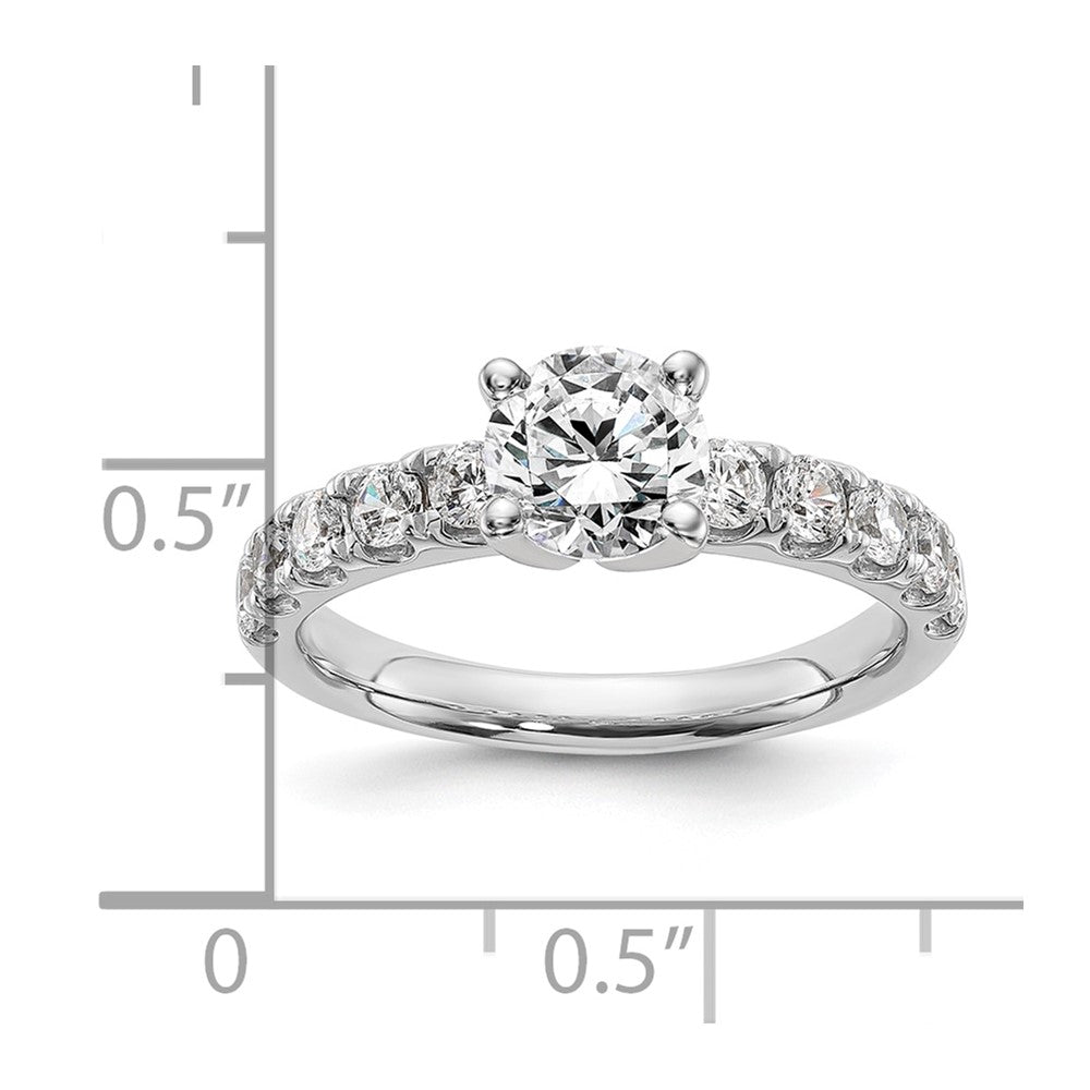 14K White Gold Certified Lab Grown Diamond Vs Def 1Ct Round Center Ring
