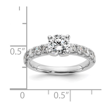 14K White Gold Certified Lab Grown Diamond Vs Def 1Ct Round Center Ring