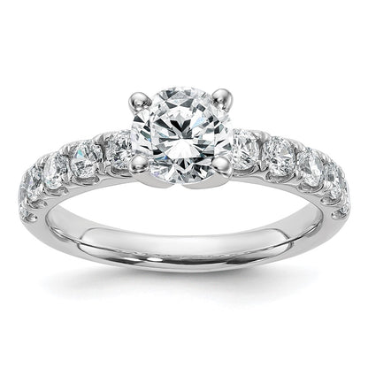 14K White Gold Certified Lab Grown Diamond Vs Def 1Ct Round Center Ring