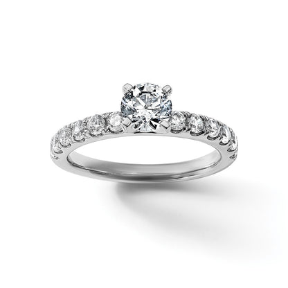 14K White Gold Certified 3 3/4 carat Lab Grown Diamond VS+ F+ Round Complete Engagement Ring