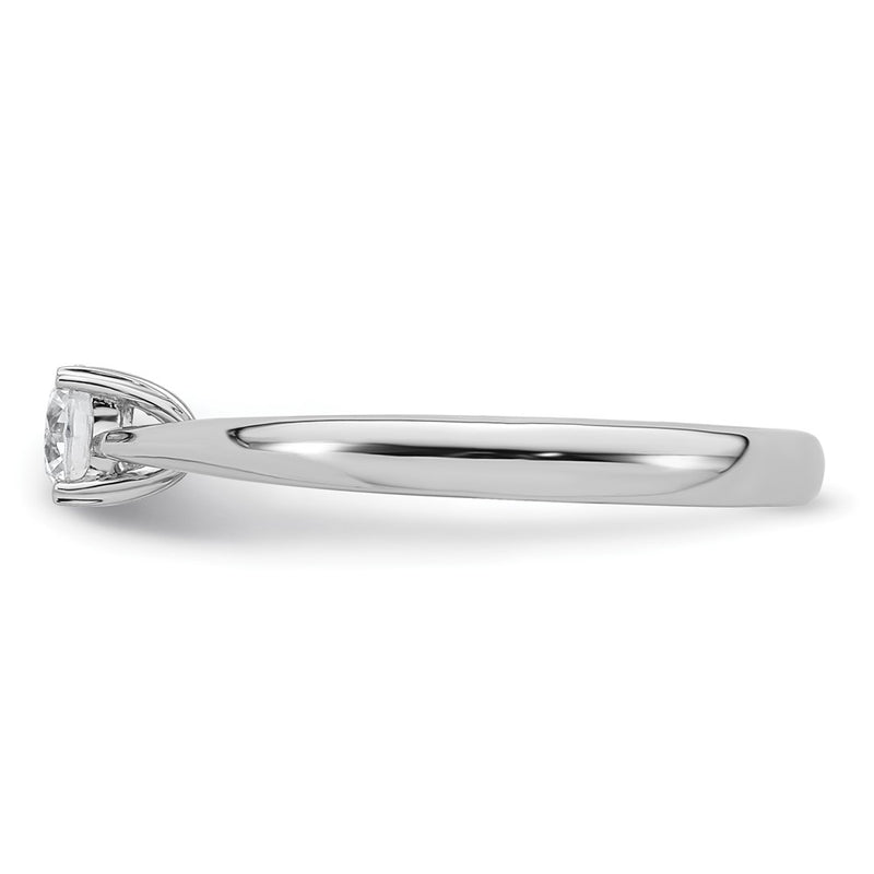 True Origin 14K White Gold 1/3 carat Lab Grown Diamond VS+ F+ Complete Round Solitaire Ring