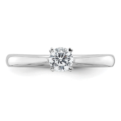 True Origin 14K White Gold 1/3 carat Lab Grown Diamond VS+ F+ Complete Round Solitaire Ring