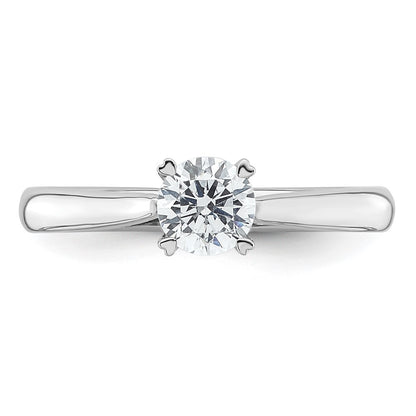 True Origin 14K White Gold 1/2 carat Lab Grown Diamond VS+ F+ Complete Round Solitaire Ring