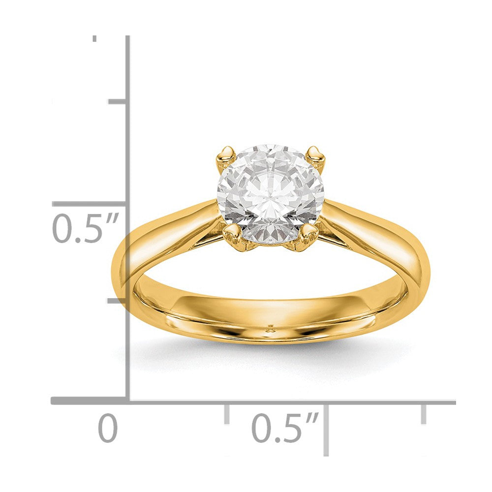 14k Yellow Gold True Origin 1 Ct. Certified Lab Grown Diamond VS/SI+ G+ Round Solitaire Engagement Ring